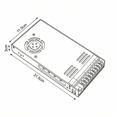 Fuente de Poder Mean Well 24V 14,6A 350.4W LRS-350-24