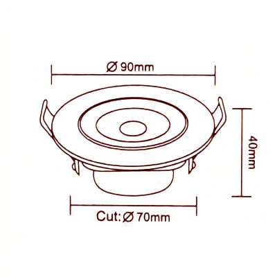 Foco Spot Embutido Led Redondo 6.5W 3000K Luz Cálida