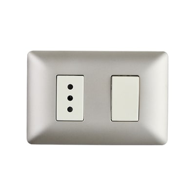 Interruptor Simple + Enchufe Champagne SEC