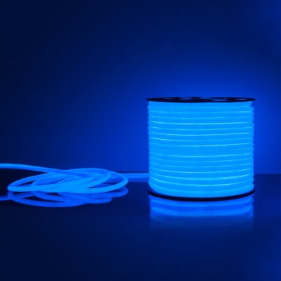 Cinta Led 220V Neón Tubular 360° Azul 14mm 100mt