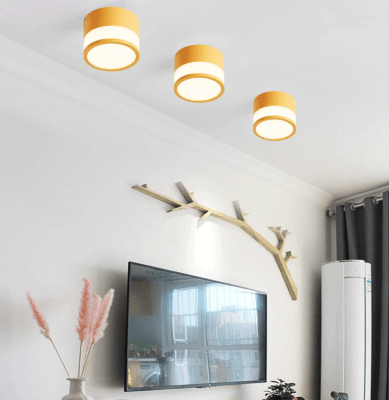 Panel Decorativo Sobrepuesto Amarillo Moderno 7w 3000K Luz Cálida