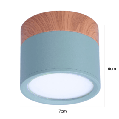 Panel Decorativo Sobrepuesto Celeste Moderno y Madera 6W 6000K Luz Fría
