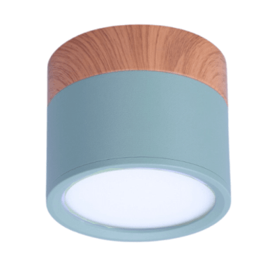 Panel Decorativo Sobrepuesto Celeste Moderno y Madera 6W 6000K Luz Fría