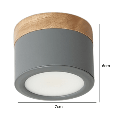 Panel Decorativo Sobrepuesto Gris y Madera 6w 6000K Luz Fría