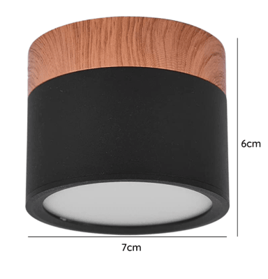 Panel Decorativo Sobrepuesto Negro Madera 6W 4000K Luz Neutra