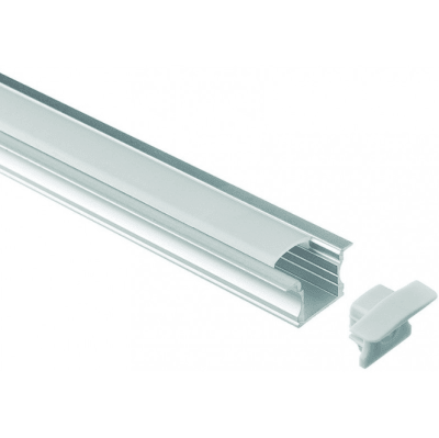 Perfil Aluminio Difusor 1201 2mt Alto Embutido