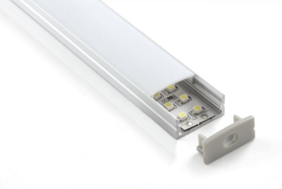 Perfil Aluminio Difusor 2310 2mt Sobreponer (vm)