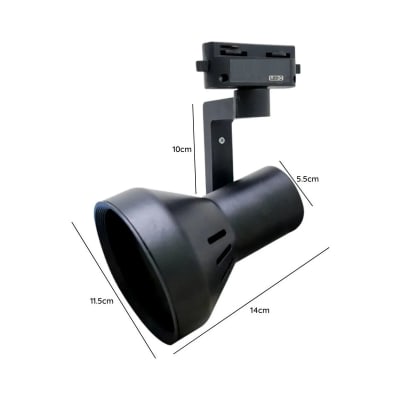 Foco Para Riel Monofásico E27 Par30 Negro Uso Comercial (vm)