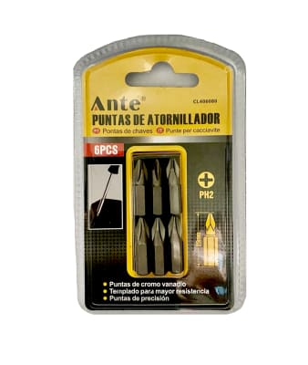 Puntas Phillips Atornillador PH2 25mm (x6)