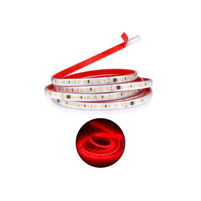 Cinta Led 220V New Gen Rojo corte 10cm c/adhesivo IP65 100Mt (kn)