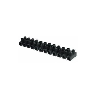 Regleta de Conexión 6mm 12 Polos Negro