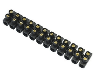 Regleta de Conexión 6mm 12 Polos Negro