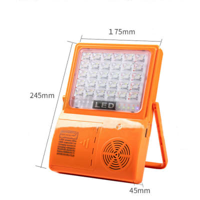 Proyector de Área Led Solar 25W 6500K Parlante Bluetooth USB 3,7V 4x1200mAh
