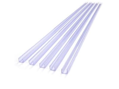 Canaleta Plástica Transparente 1mt para Manguera Led Neon 5mm X1C1