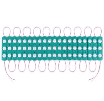 Tira 20 Módulos 12V 1,2W 3 Led 2835 Verde (lc)1