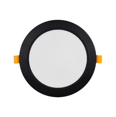 Panel Led 18W Negro Redondo Embutido 220/170mm 6500K Luz Fría1