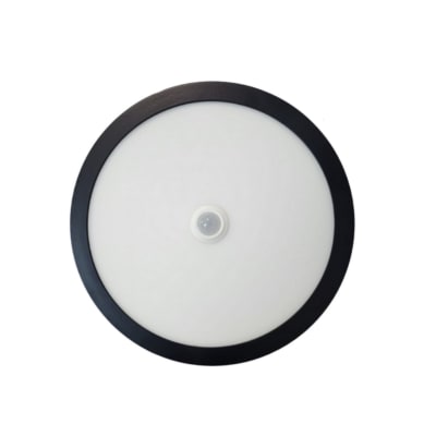 Panel Sobrepuesto Negro Bio con Sensor Movi. Redondo 18W 3000K Luz Cálida