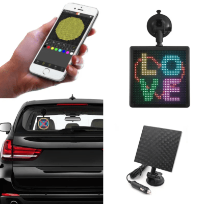 Letrero Led Mini Cuadrado Programable P/ Auto
