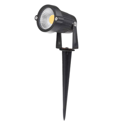 Foco Jardín Estaca 5W 220V 3000K Luz Cálida cuerpo negro1