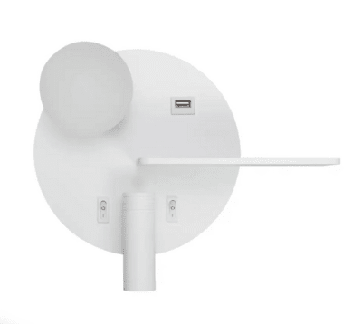 Apliqué Habitación con luz bola y luz dirigida 3200K cargador USB, blanco1