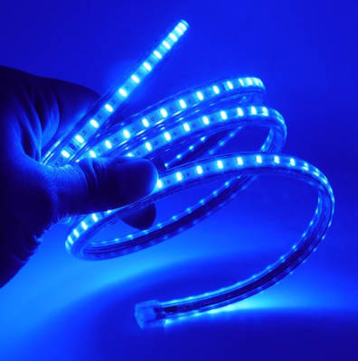 Cinta Led 220V Delgada Azul 120Led/m 2835 IP68 Exterior 100mt (kn)