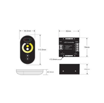 Control Remoto RF Touch RGB 12-24V 360/720W 20m
