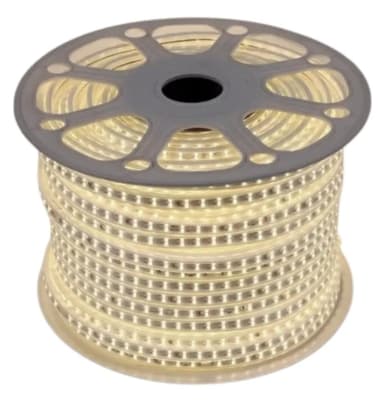 Cinta Led 220V Doble 3000K Luz Cálida 2835 14w/m 156led/m IP68 100mt