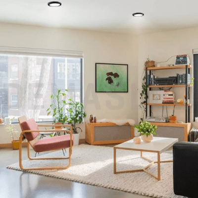 Panel Led 24W Redondo Sobrepuesto 280/28mm 6000k Luz Fría Pro Negro (kn)