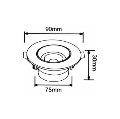 Foco Spot Mini 1W 6500K Luz Fría Plateado Embutido Redondo (vm)