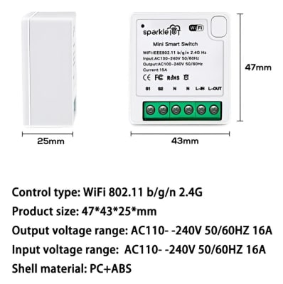 Mini Smart Switch WiFi 16A Sparkle1