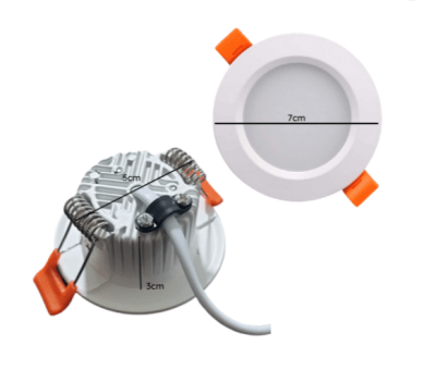 Panel Spot Embutido Redondo 3W 3000K Luz Cálida Modelo Biopro