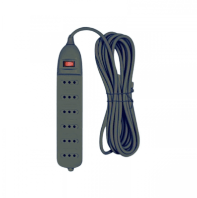 Alargador 5mt 6 enchufes Interruptor Protección Infantil SEC Negro (st)