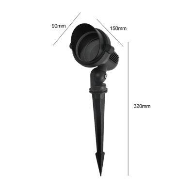 Foco Jardín Estaca para GU10 IP65 Negro (wt)