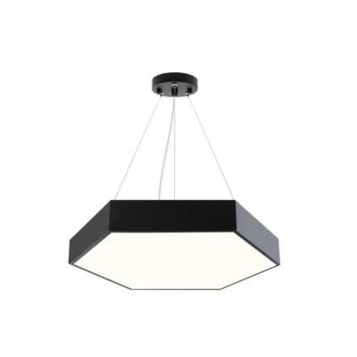 Lampara Led 48W 600mm 6000K Negro Modelo Hexagono Cerrado1