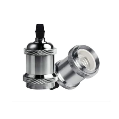 Soquete Vintage Plata  Porta Ampolleta E27 Modelo Varena