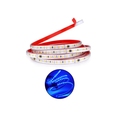 Cinta Led 220V New Gen Azul corte 10cm c/adhesivo IP65 100mt (kn)