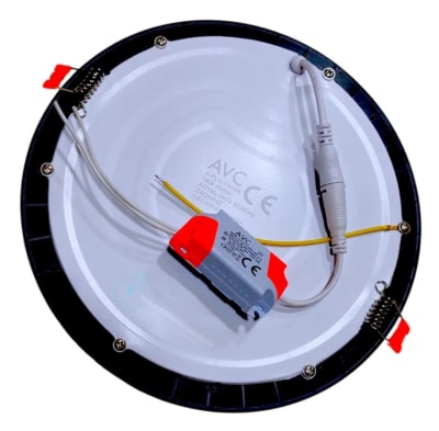 Panel 12W Redondo Embutir 165/150mm 6500K Negro