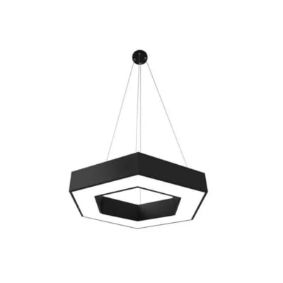 Lampara Led 36W 600mm 6000K Negro Modelo Hexagono Abierto1