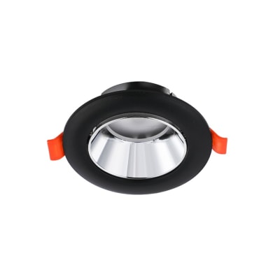 Foco Spot Porta GU10 Eco Negro/Plata Embutido Redondo