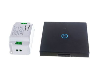 Interruptor Inalámbrico 433Mhz Negro 1 Botón + Receptor