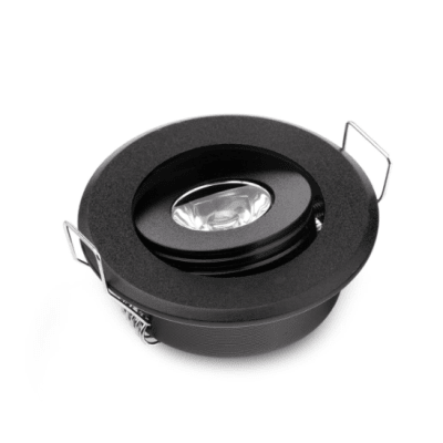 Foco Spot Mini 1W 6000K Luz Fría Negro Embutido Basculante (wd)1