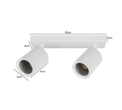 Aplique Porta Ampolleta GU10 de 2 Focos Blanco (kn)