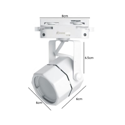 Foco Riel Monofásico para GU10 Blanco Hexagonal Naira (kn)