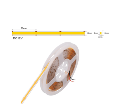 Cinta Led 12V COB 12W/m IP54 320Led/m 6000K Luz Fría 5mt (wd)