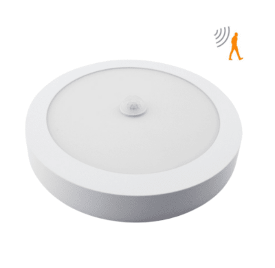 Panel Led 18W Redondo Sobrepuesto 4000K Luz Neutra con Sensor de Movimiento