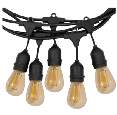 Guirnalda Vintage Terraza 5 metros 10 Soquetes IP65 (Sin Ampolletas)