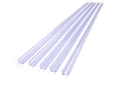 Canaleta Plástica Transparente 1mt para Manguera Neon 8-10mm