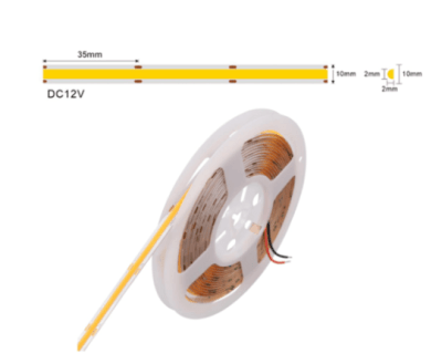 Cinta Led 24V COB 12W/m IP54 320Led/m 4000K Luz Neutra 10mt (kn)