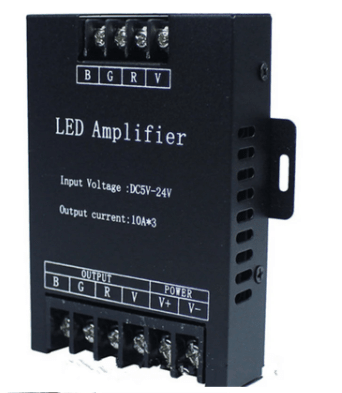 Amplificador RGB High Speed 12-24V 360 -720W 3CH cuerpo negro metal