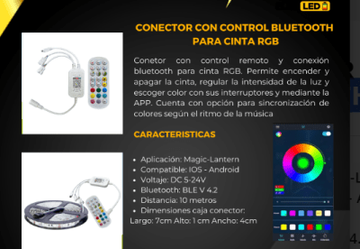 Control Remoto Digital RGB MT16703 2out IR Bluetooth 5-24V